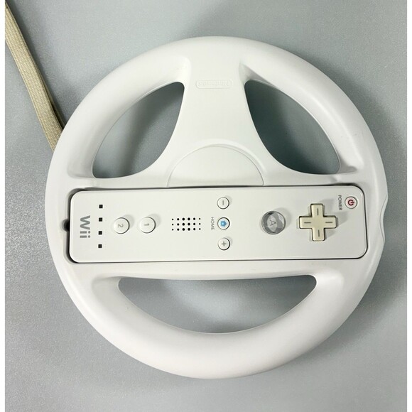 Nintendo Wii White RVL-003 Motion Remote Controller with Steering Wheel Tested - Picture 5 of 11